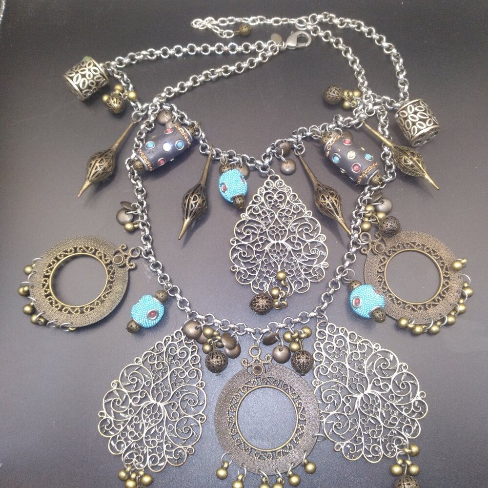 Etruscan Style CHICO'S Peirced Pendant Layered 22'' Necklace